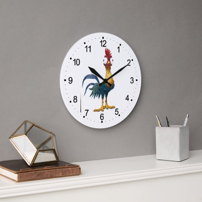 Grande Horloge Ronde Joli Rooster Big Eyes  (Bureau)