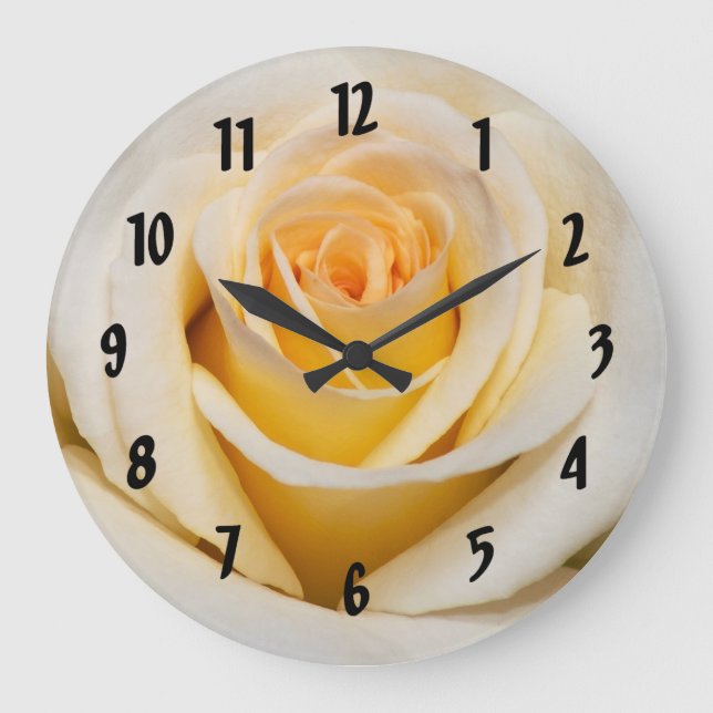 Grande Horloge Ronde Jolie Rose blanche (Recto)