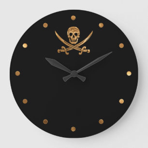Grande Horloge Ronde Jolly roger d'or