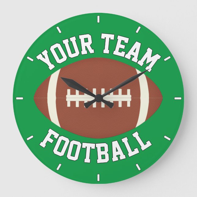 Grande Horloge Ronde Joueur de football ou entraîneur personnalisé Nom  (Recto)