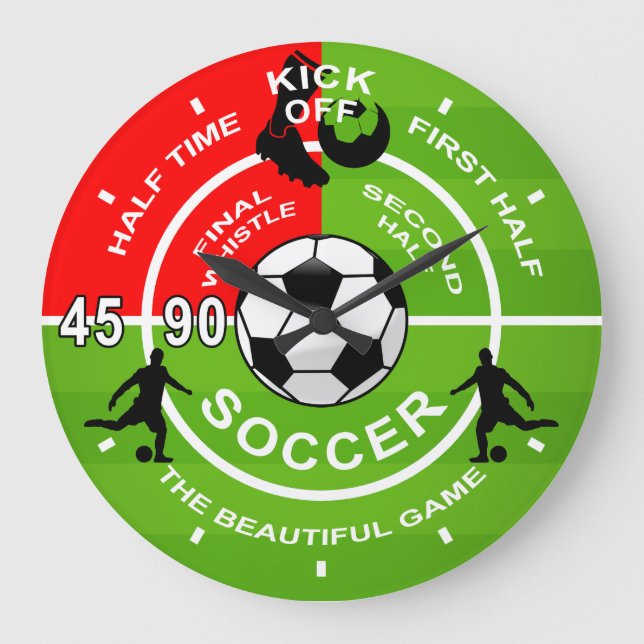 Grande Horloge Ronde Joueurs De Football, Match De Football (Recto)