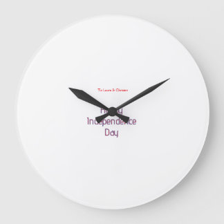 Grande Horloge Ronde joyeuse fête de l'indépendance nom date simple rou