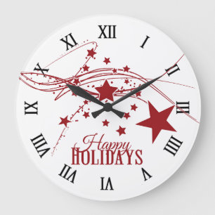 Grande Horloge Ronde Joyeuses fêtes