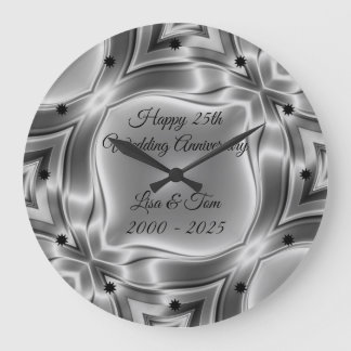 Grande Horloge Ronde Joyeux 25e anniversaire de la Mariage d'argent