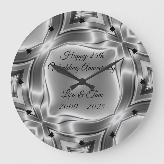 Grande Horloge Ronde Joyeux 25e anniversaire de la Mariage d'argent (Recto)