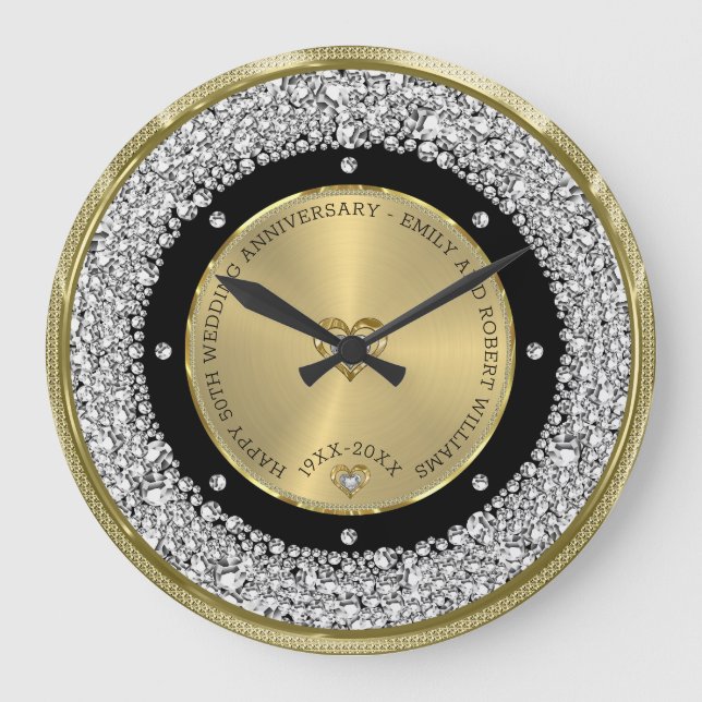 Grande Horloge Ronde Joyeux 50e anniversaire de mariage universellement (Recto)