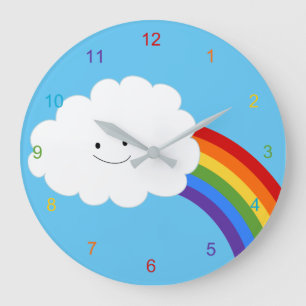 Grande Horloge Ronde Joyeux arc-en-ciel