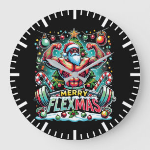 Grande Horloge Ronde Joyeux Flexmas - Père Noël Musicale Gymnase de Noë