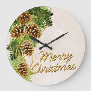Grande Horloge Ronde Joyeux Noël 33 Options d'horloge murale