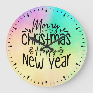 Grande Horloge Ronde Joyeux Noël Bonne année
