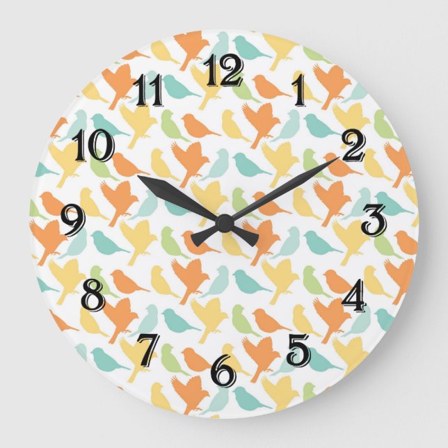 Grande Horloge Ronde Joyeux Oiseaux (Recto)