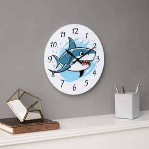 Grande Horloge Ronde Joyeux requin