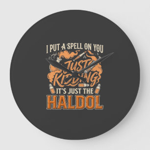 Grande Horloge Ronde Juste pour rire Haldol Halloween Flacon de potion 