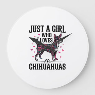 Grande Horloge Ronde Juste Une Fille Qui Aime Les Chihuahuas Design De