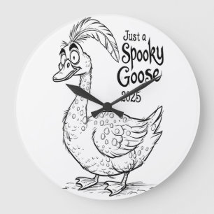 Grande Horloge Ronde Juste Une Oie Éffrayante Amusant Halloween 2025