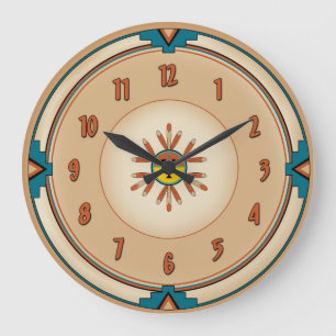 Grande Horloge Ronde Kachina fait varier le pas Sun font face