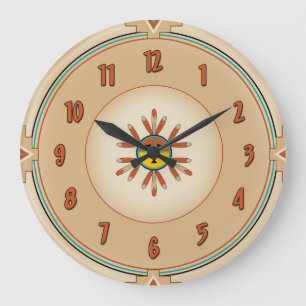Grande Horloge Ronde Kachina fait varier le pas Sun font face