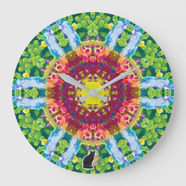 Grande Horloge Ronde Kaleidoscope granulaire (Recto)