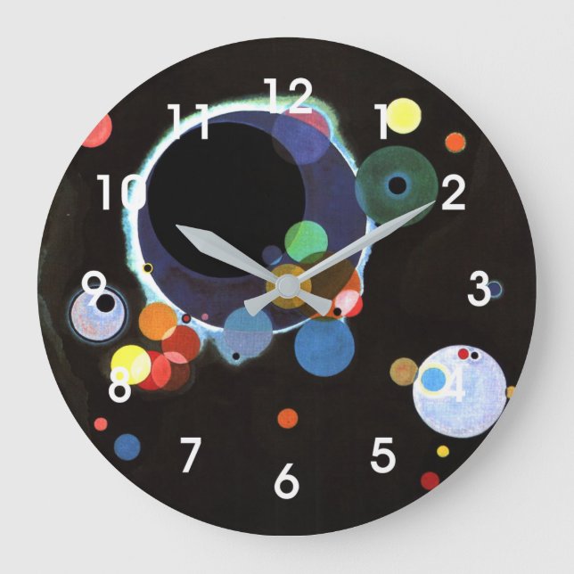 Grande Horloge Ronde Kandinsky - Plusieurs cercles, célèbre peinture (Recto)
