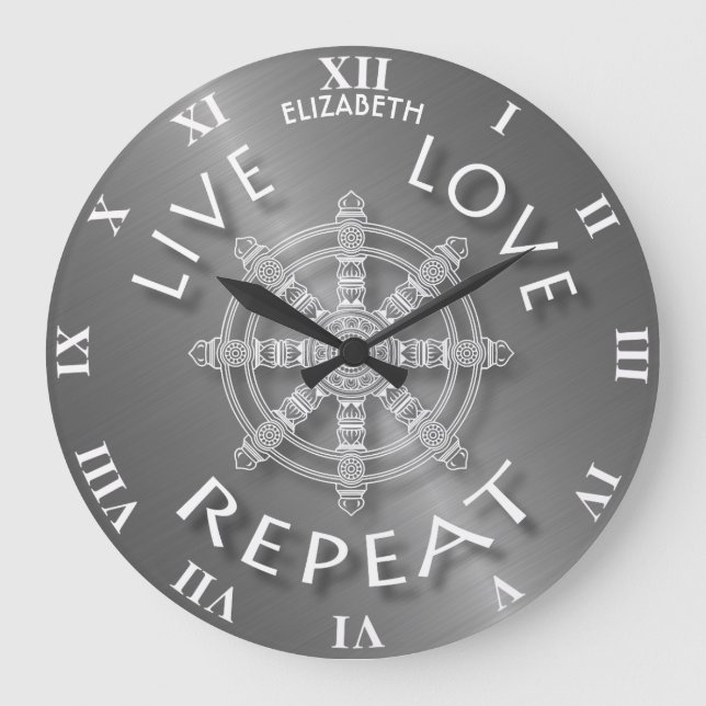 Grande Horloge Ronde Karma bouddhiste de Samsara Dukkha de répétition (Recto)