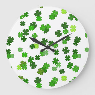 Grande Horloge Ronde Kelly green "Shamrocks en train de tomber"