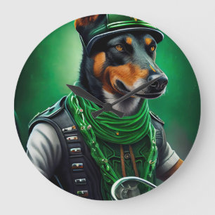 Grande Horloge Ronde Kelpie australienne conduite vélo St. Patrick's Da