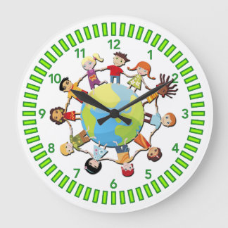 Grande Horloge Ronde Kids Unite pour Peace Clock