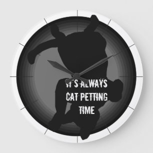 Grande Horloge Ronde Kitty-chats modernes de minous de chats de cadeaux