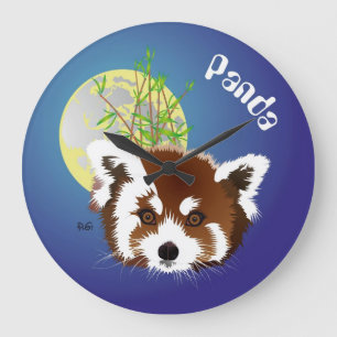Grande Horloge Ronde Kleiner Panda, Ailurus fulgens Uhr