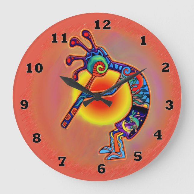 Grande Horloge Ronde Kokopelli Lizard Sun (Recto)