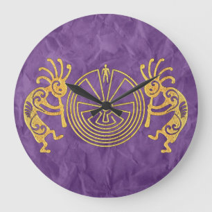 Grande Horloge Ronde KOKOPELLI / MAN IN THE MAZE gold + your ideas