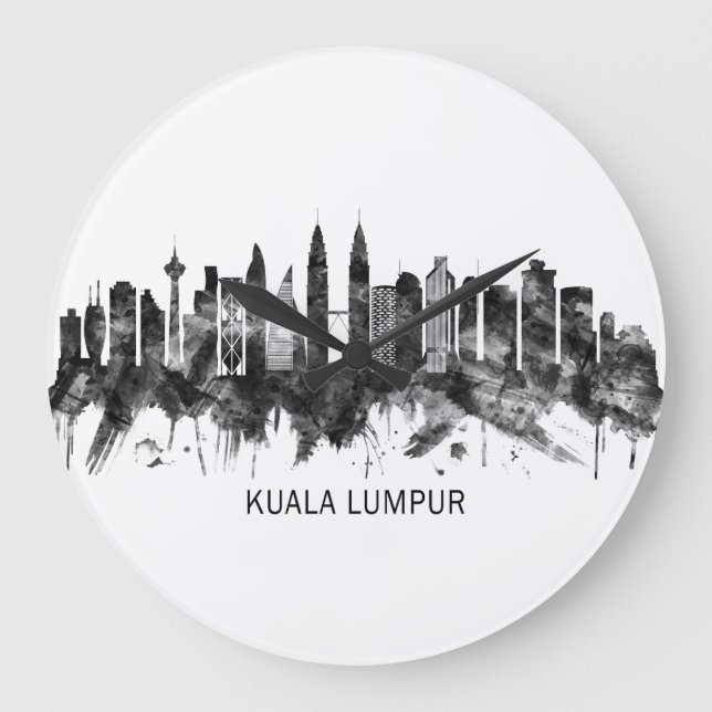 Grande Horloge Ronde Kuala Lumpur Malaisie Skyline BW (Recto)