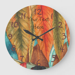 Grande Horloge Ronde la feuille d'automne d'arbre de rhus colore le