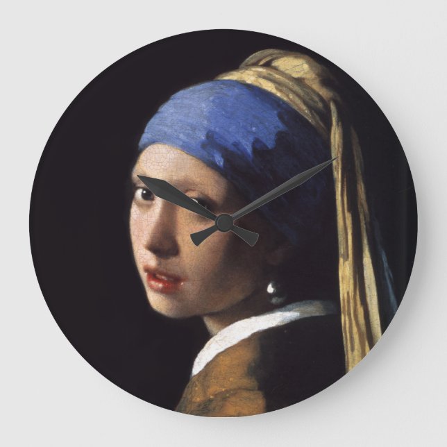 Grande Horloge Ronde La Fille avec une perle de Johannes Vermeer (Recto)