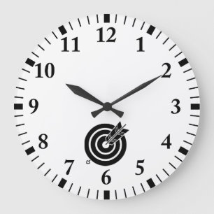 Grande Horloge Ronde La flèche atteint une cible ronde