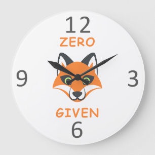 Grande Horloge Ronde La Fox Zéro branchée Dit l'expression Cartoon Em