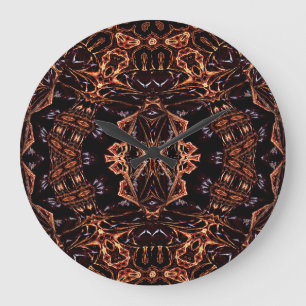 Grande Horloge Ronde La fractale psychédélique flambe l'horloge