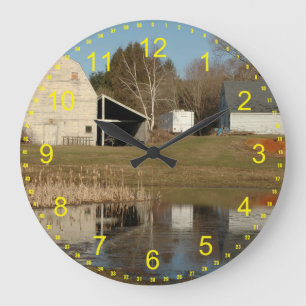 Grande Horloge Ronde La grange grise