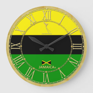 Grande Horloge Ronde La Jamaïque colore l'horloge moderne de chiffres