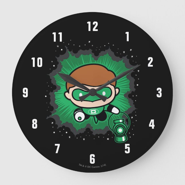 Grande Horloge Ronde La lanterne verte de Chibi traverse l'espace (Recto)
