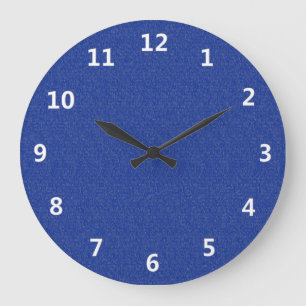 Grande Horloge Ronde La lueur vacillante bleue avec le blanc numérote