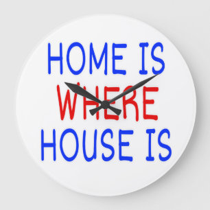 GRANDE HORLOGE RONDE LA MAISON EST LÀ OÙ LA MAISON EST BLEUE & POLICES 