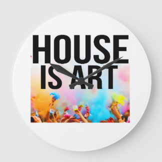 GRANDE HORLOGE RONDE LA MAISON EST L'ART, POLICES NOIRES, LES GENS PEIG