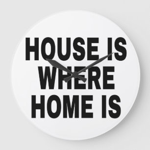 GRANDE HORLOGE RONDE LA MAISON EST OÙ EST LA MAISON FONTS NOIRS FOND BL