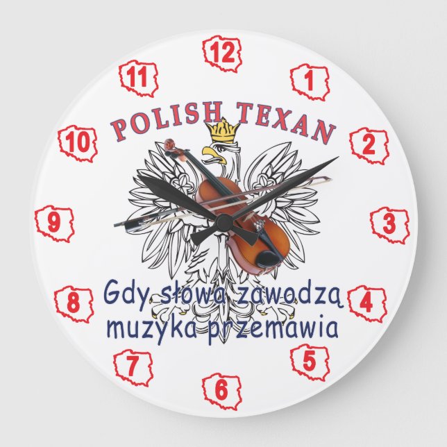 Grande Horloge Ronde La musique texane polonaise d'Eagle parle (Recto)