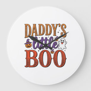 Grande Horloge Ronde La petite Boo vintage Halloween de papa