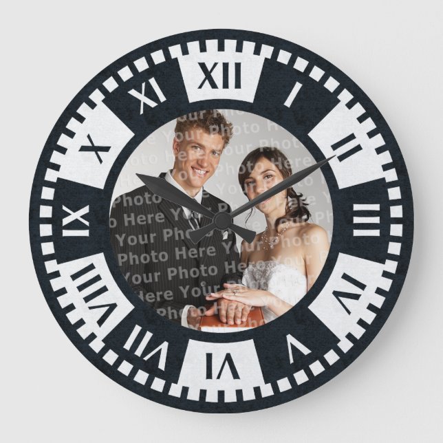 Grande Horloge Ronde La photo de Wedding Couple Anti-Style Clock (Recto)