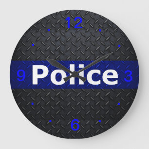 Grande Horloge Ronde La police amincit l'horloge murale de Blue Line