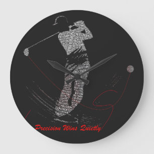 Grande Horloge Ronde La précision gagne tranquillement Golf Typographie