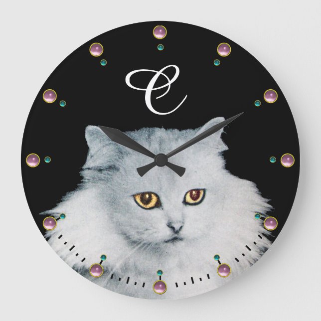 Grande Horloge Ronde LA REINE DES CHAUSSURES BLANCHES MONOGRAMME, pierr (Recto)